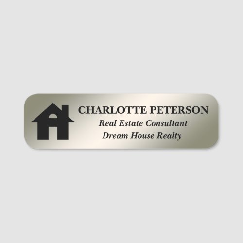 Metallic Silver Custom Realtor or Real Estate Name Tag