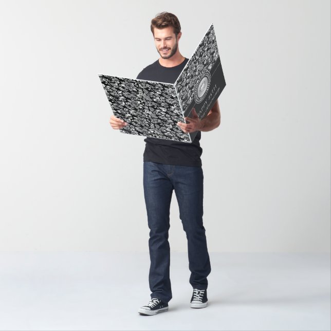 Metallic Silver Damask Wedding Anniversary Card (In Situ)