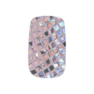 Metallic Silver Disco Ball Mirrors Faux Minx® Nail Art
