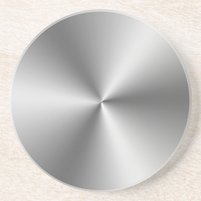 Metallic Silver Drink Coaster (Front)