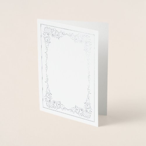 Metallic Silver Elegant Frame Standard Foil Card