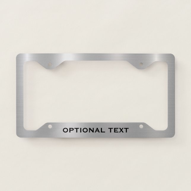 Metallic silver gay texture optional text license plate frame (Front)