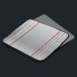 Metallic silver geometric design red accent laptop sleeve<br><div class="desc">Image of a metallic silver geometric design with red accents. Cool modern masculine design.</div>