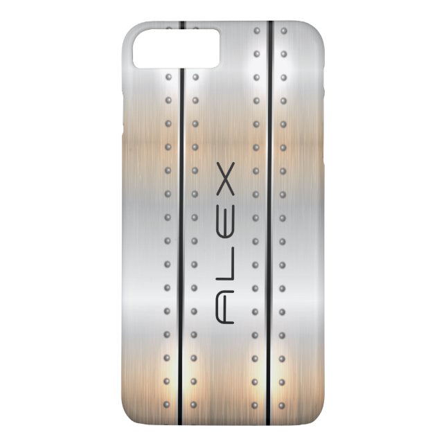 Metallic silver geometric modern design Case-Mate iPhone case (Back)