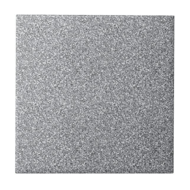 Metallic Silver Glitter Ceramic Tile (Front)