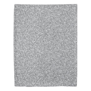 Metallic Silver Glitter Duvet Cover