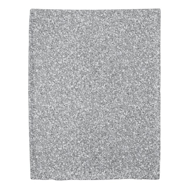 Metallic Silver Glitter Duvet Cover (Front)