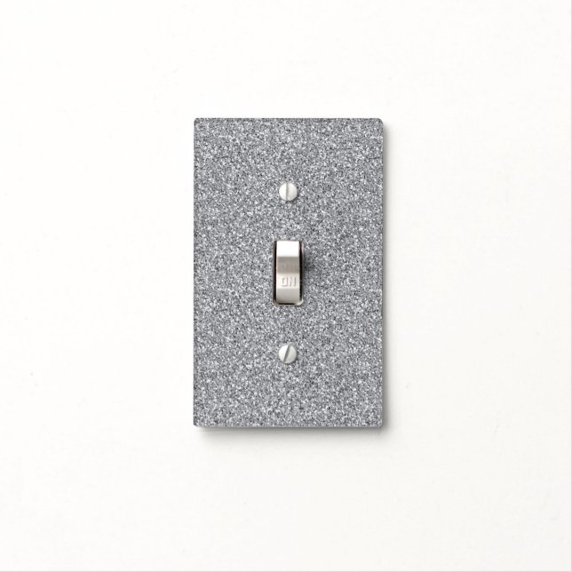 Metallic Silver Glitter Light Switch Cover (In Situ)