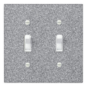 Metallic Silver Glitter Light Switch Cover