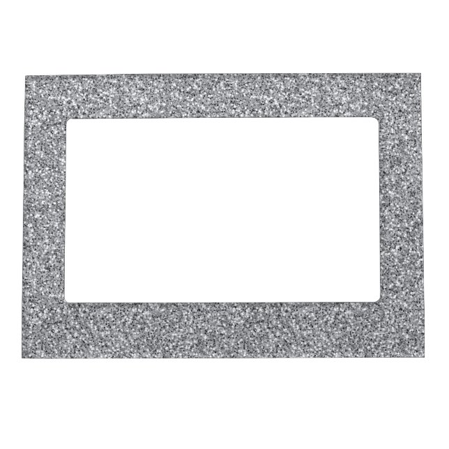 Metallic Silver Glitter Magnetic Frame (Front)