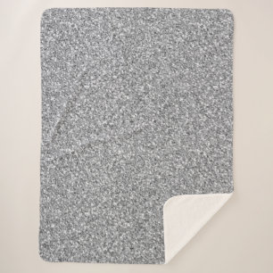 Metallic Silver Glitter Sherpa Blanket