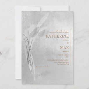 Metallic Silver & Gold No Parents Wedding Invitation