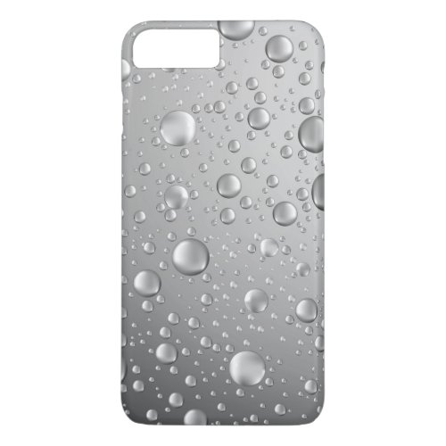 Metallic Silver Gray Abstract Rain Drops iPhone 8 Plus7 Plus Case