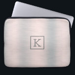 Metallic silver-gray brushed aluminum look laptop sleeve<br><div class="desc">Slick metallic silver-gray brushed aluminum background.</div>