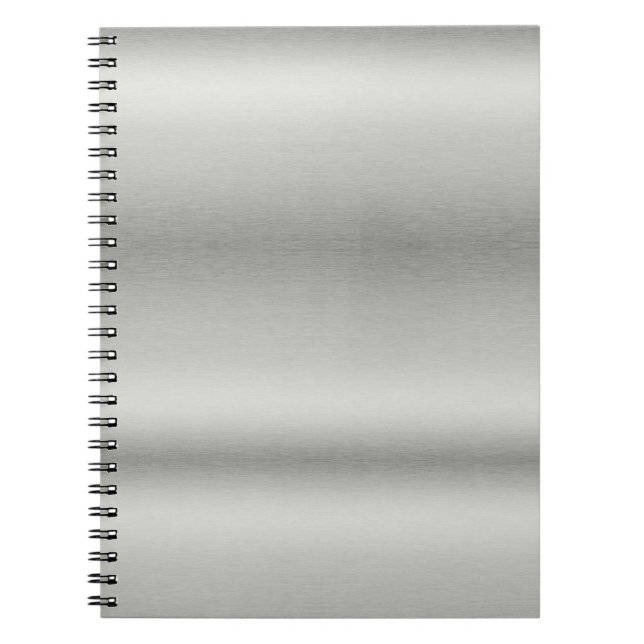 Metallic Silver Gray Brushed Aluminum  Notebook (Front)