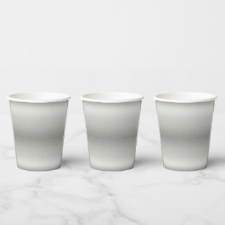 Metallic Silver Gray Brushed Aluminum Paper Cups