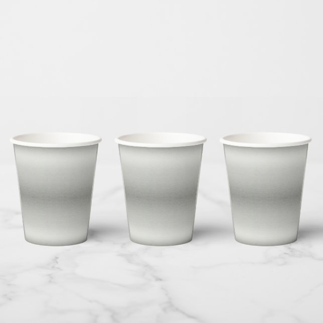 Metallic Silver Gray Brushed Aluminum  Paper Cups (Multi)