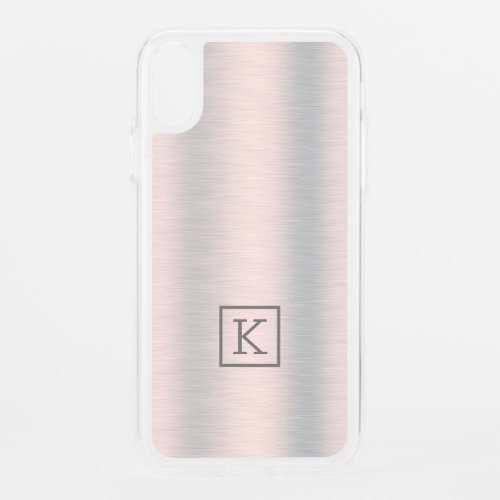 Metallic silver_gray brushed aluminum texture iPhone XR case