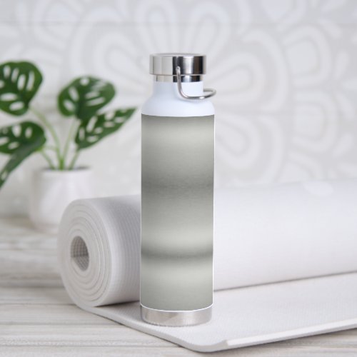 Metallic Silver Gray Brushed Aluminum  Water Bottle