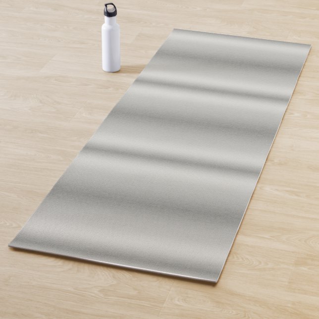 Metallic Silver Gray Brushed Aluminum  Yoga Mat (In Situ)