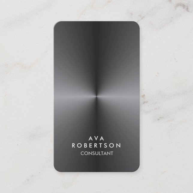 Metallic Silver Gray Consultant Manager Business Card (Front)