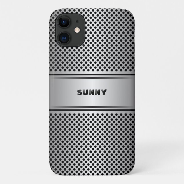 Metallic silver-gray geometric design Case-Mate iPhone case (Back)