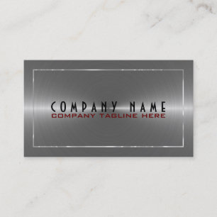 Metallic Silver Gray Stainless Steel Look Business Card