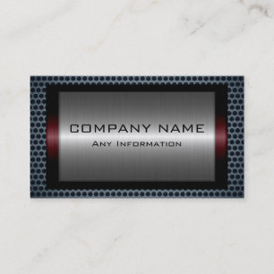 Metallic Silver Gray Steel Metal Hole Look #7 Business Card