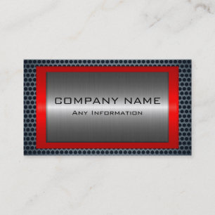 Metallic Silver Gray Steel Metal Hole Look #8 Business Card