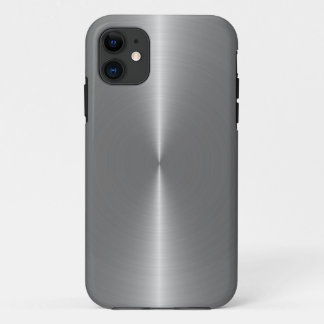 Metallic Silver Gray Texture Stainless Steel Look iPhone 11 Case