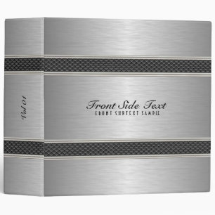 Metallic Silver Light Gray Brushed Aluminum Look 3 Binder