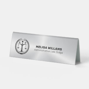 Metallic Silver Look and Black Table Tent