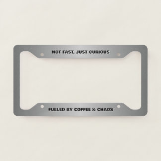 Metallic Silver Look with Custom Text License Plate Frame