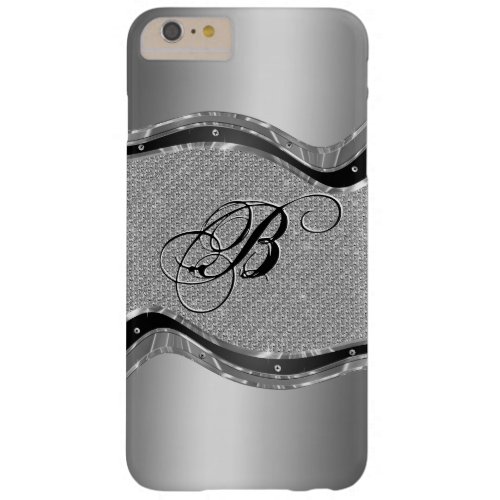 Metallic Silver Look With Diamonds Pattern Barely There iPhone 6 Plus Case