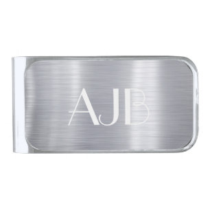 Metallic Silver Personalized Money Clip for HIM