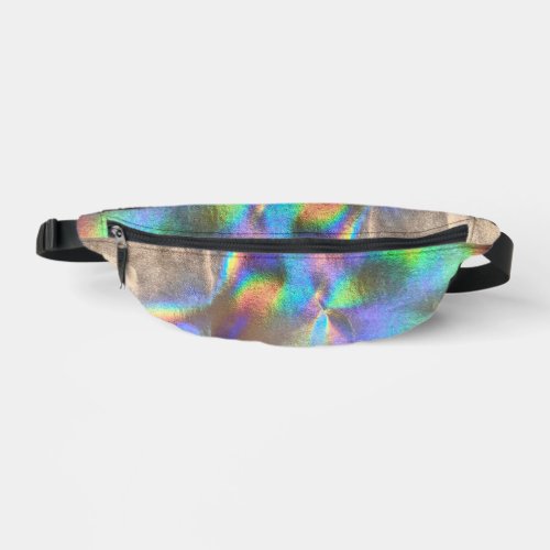 Metallic Silver Rainbow Holographic Glam Luxury Fanny Pack
