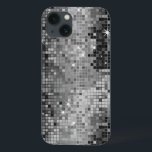 Metallic Silver Sequins Look Disco Mirrors Bling iPhone 13 Case<br><div class="desc">Popular shiny metallic sequence look gray silver tones disco style. Retro 70's disco ball mirrors with the bling and sparkles. Look for this design in many tones. Purple blue green pink and can be requested in your favorite color. It is a image pattern and not actual sequence.</div>