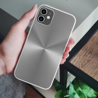 Metallic Silver Shiny iPhone Case