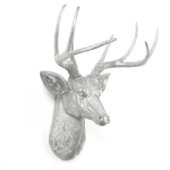 Metallic Silver Stag Deer Head (Right)