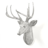 Metallic Silver Stag Deer Head (Left)