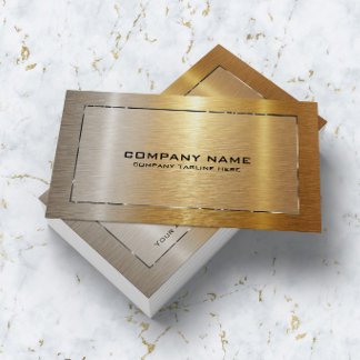 Metallic Silver to Gold Ombre Business Card