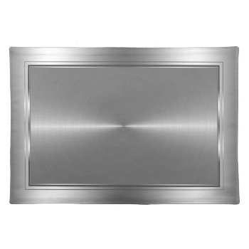 Metallic Silver Tones Stainless Steel Look Cloth Placemat by ArtOnKitchenWare at Zazzle