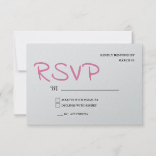 Metallic Silver Wedding RSVP Response Reply