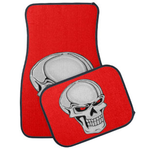 Metallic Skull Car Mat