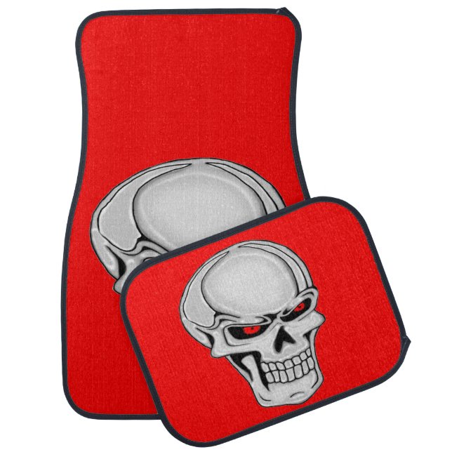 Metallic Skull Car Mat (Set)