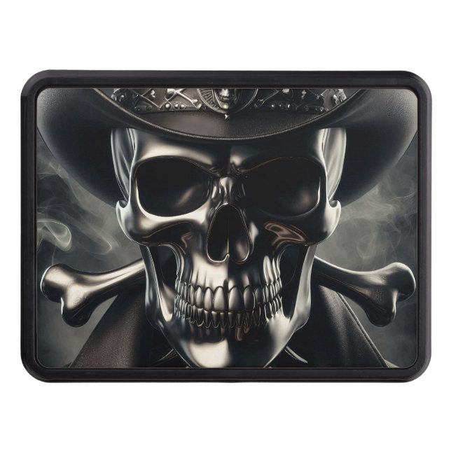 Metallic Skull Cowboy Hitch Cover (Front)