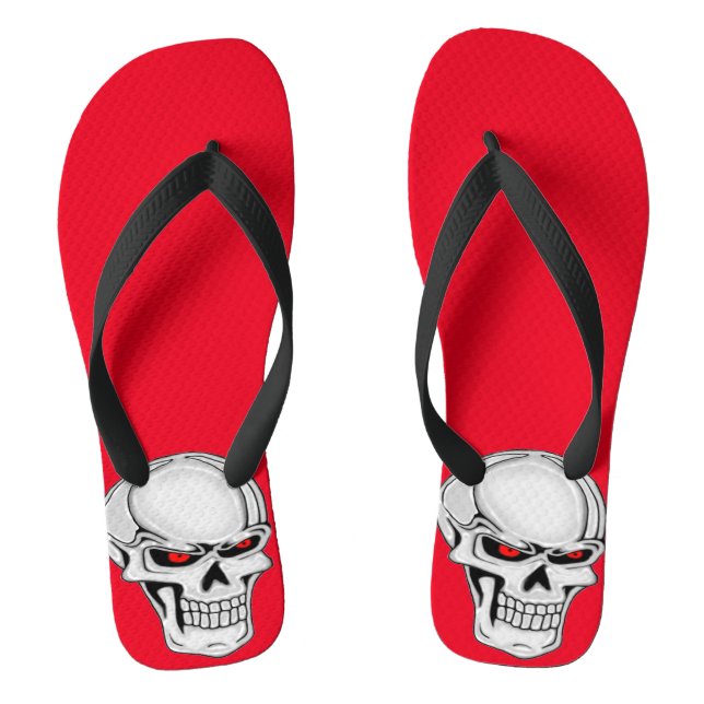 Metallic Skull Flip Flops (Footbed)