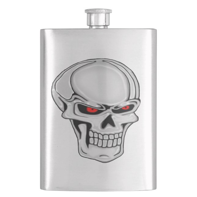 Metallic Skull Hip Flask (Front)