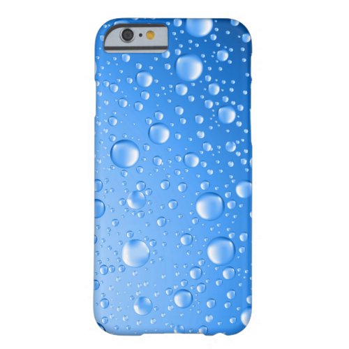 Metallic Sky Blue Rain Drops Barely There iPhone 6 Case