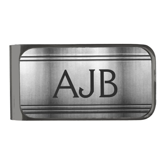 Metallic Sleek Personalized Money Clip for HIM (Front)